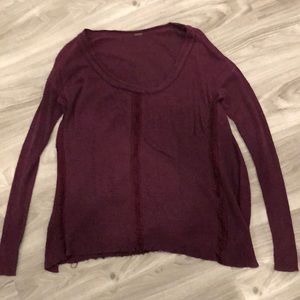 Free People Burgundy Sweater